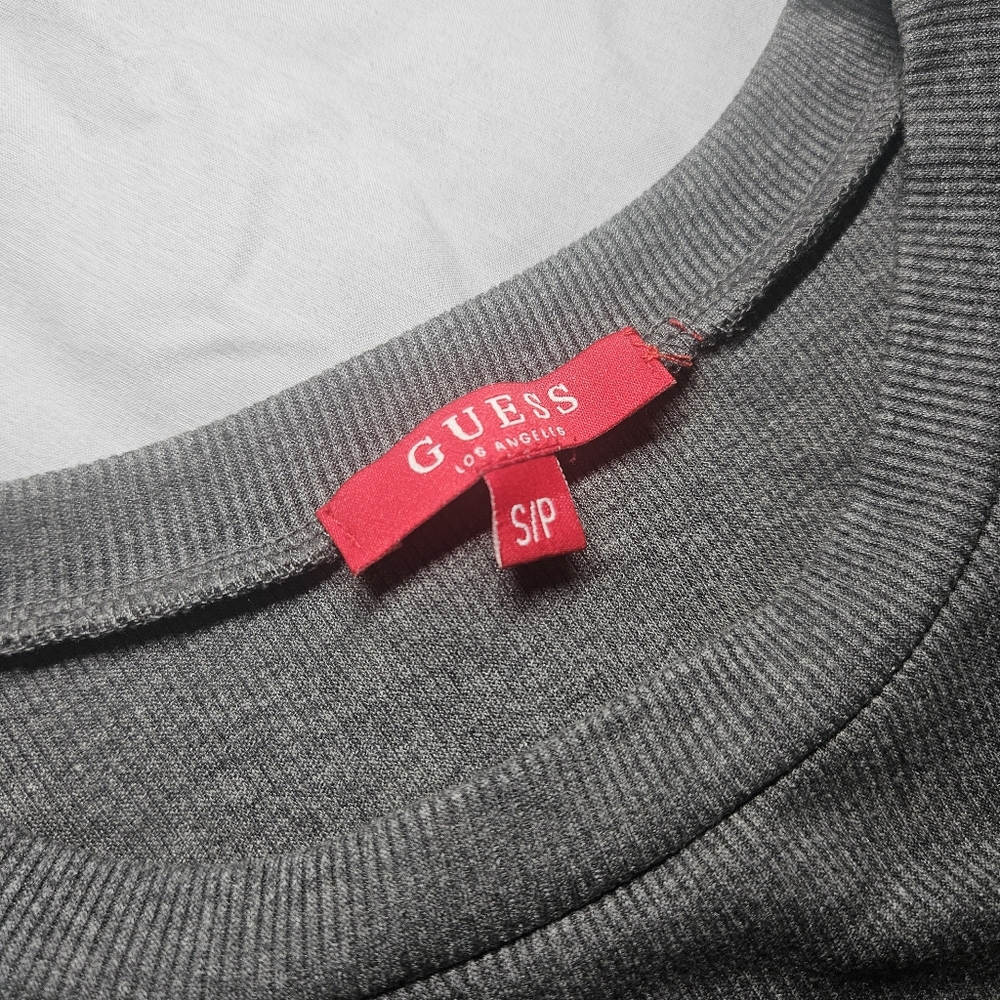 Guess Ribbed Grey Logo Trim Dress - Picture 3 of 5